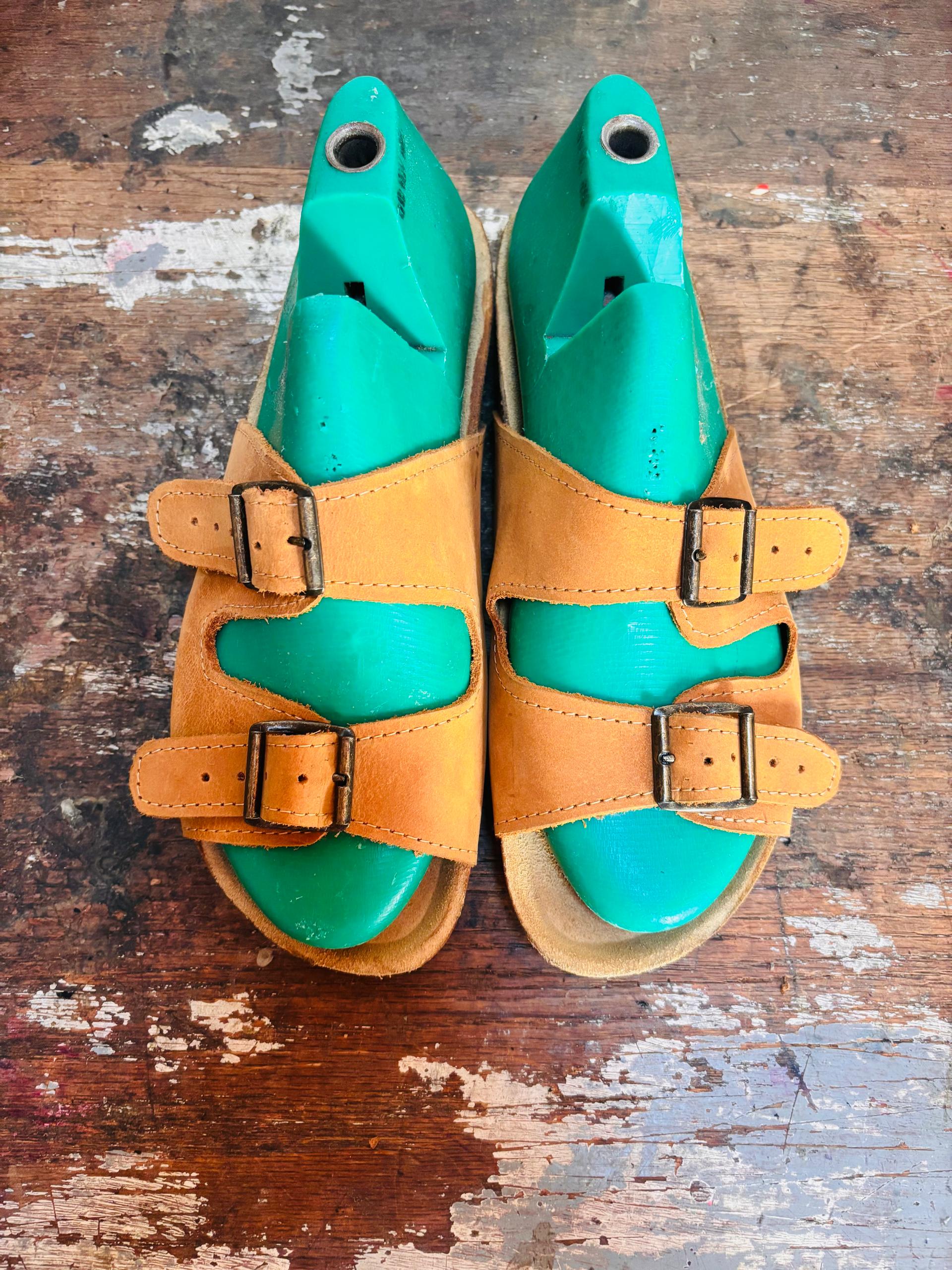 Suede Two-Strap Sandals