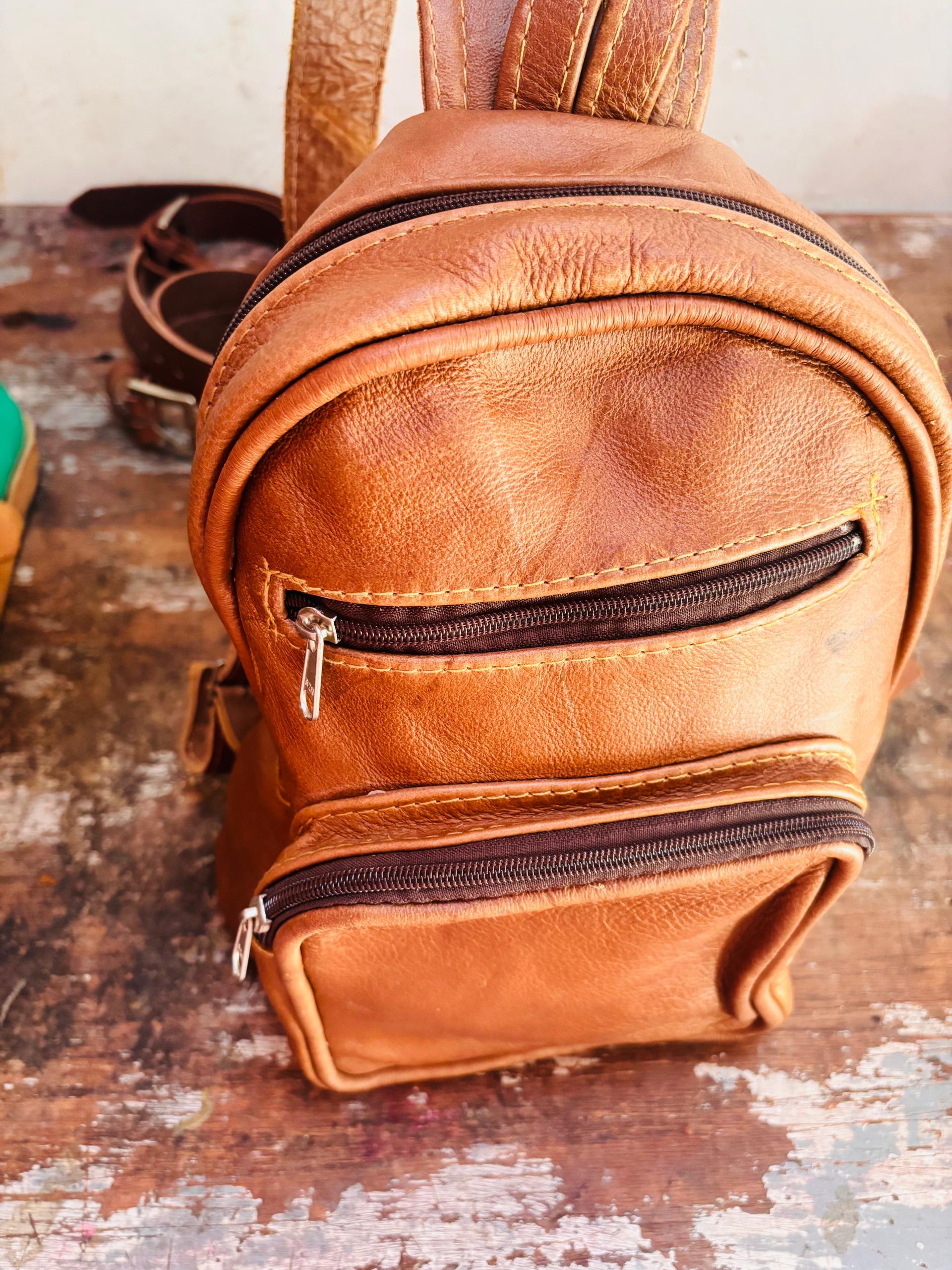 Leather Mini Backpack 